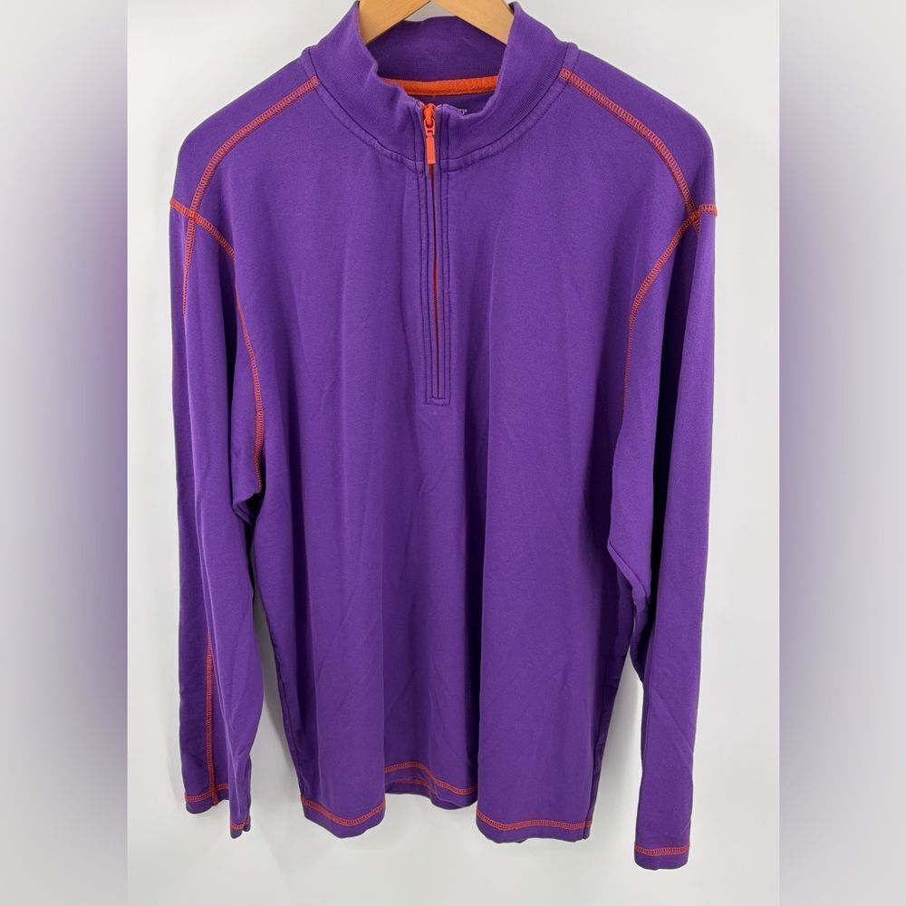 Horn Legend quarter zip men’s lightweight cotton purple pullover stretch size L